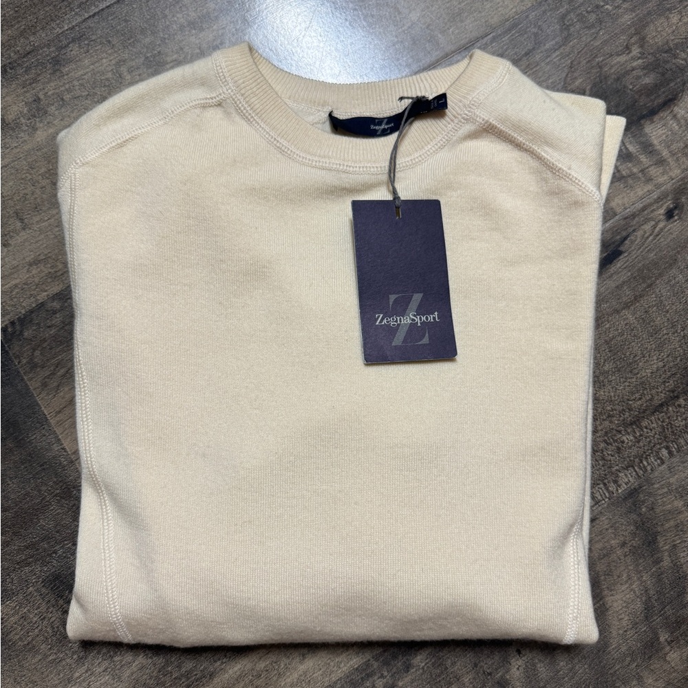 Ermenegildo Zegna Cream Long Sleeve Tee